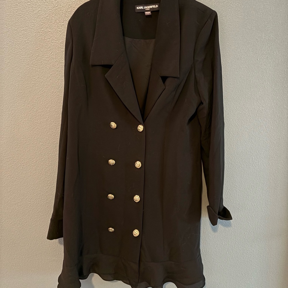 Karl Lagerfeld Black Double-Breasted Blazer